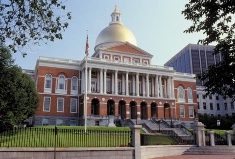 [Massachusetts State House viewed from Boston Common]